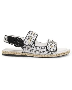 Karl Lagerfeld Charlay Logo Tweed Sandals - Multicolour