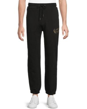 Avirex Gold Logo Cotton Sweatpants - Black
