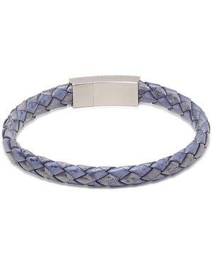 Tateossian Rt Leather Single Wrap Bracelet - Blue