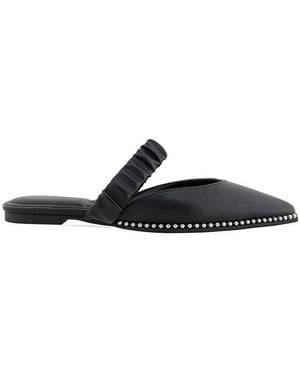 BCBGeneration Vindo Embellished Faux Leather Mules - Black