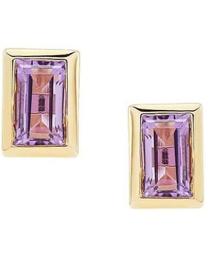 Saks Fifth Avenue 14k Yellow Gold & Amethyst Stud Earrings - Pink