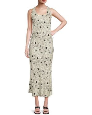 Third Form Tarot Card Print Midi-Dress - Metallic
