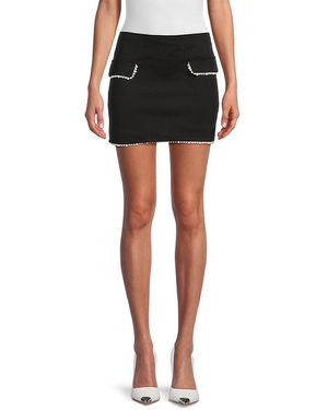 Lea & Viola Pearl-Trim Miniskirt - Black