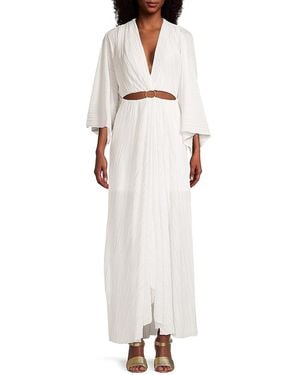 Significant Other Akila Plissé Cut-Out Maxi Dress - White