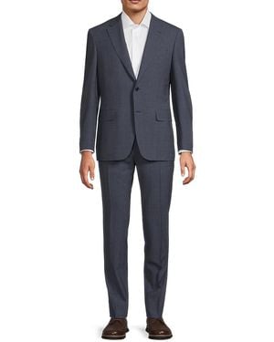 Canali Modern-Fit Solid Wool Two-Button Suit - Blue