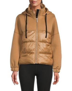 DKNY Drop Shoulder Hooded Puffer Jacket - Black