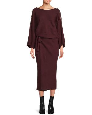 Ba&sh Rahlia Boatneck Midi Dress - Red