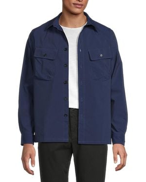 Paul Smith Flap Pocket Cotton-Blend Overshirt - Blue
