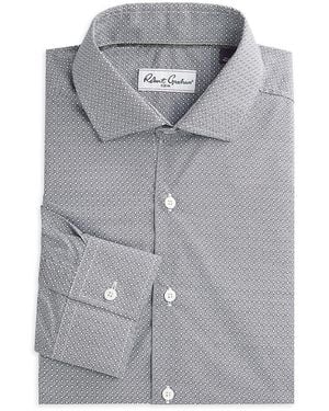 Robert Graham Geometric Cotton Modern-Fit Dress Shirt - Grey