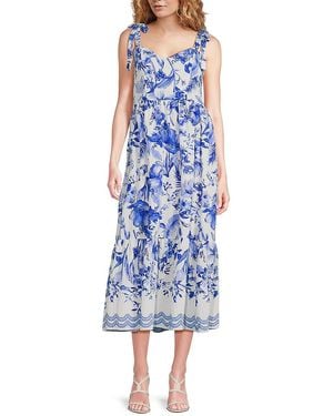 Sam Edelman Floral Midi-dress - Blue