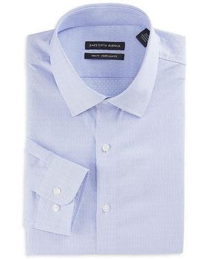 Saks Fifth Avenue Geometric 100% Cotton Dress Shirt - Blue