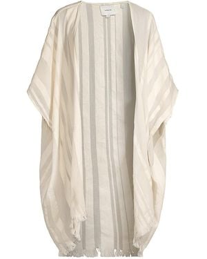 Vince Oversized Stripe Cotton Caftan - White