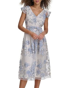 Fashion kensie floral lace a line dress