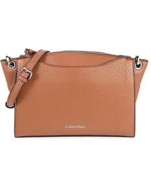 Calvin Klein Garnet Textured Crossbody Bag - Brown