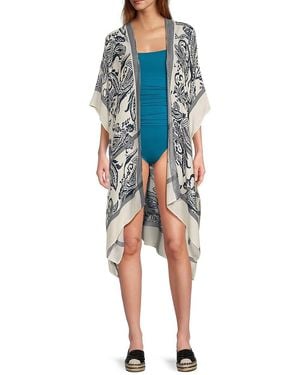 La Fiorentina Garden Print Cover-up - Blue