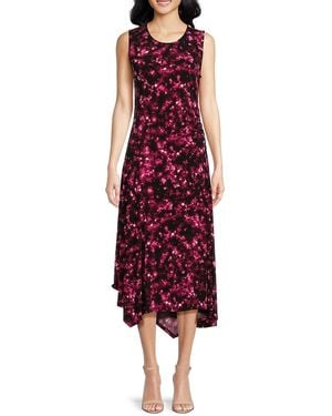 Calvin Klein Print Midi Dress - Red