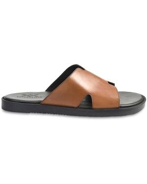 Anthony Veer Marrakesh Leather Slides - Brown