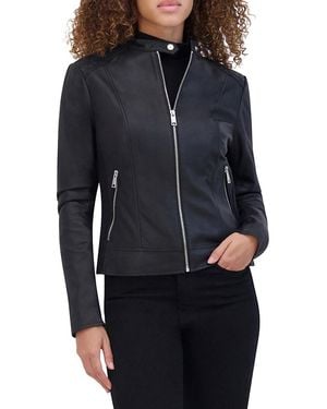 Andrew Marc Glenbrook Leather Moto Jacket - Black