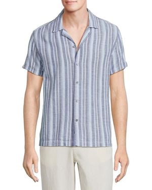 Rails Amalfi Striped Cotton Camp Shirt - Blue