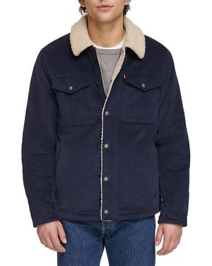 Levi's Faux Shearling Lined Corduroy Trucker Jacket - Blue