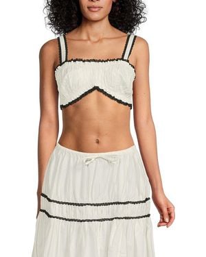 WeWoreWhat Ruched Crop Top - Grey