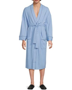 Saks Fifth Avenue Waffle Knit Bath Robe - Blue