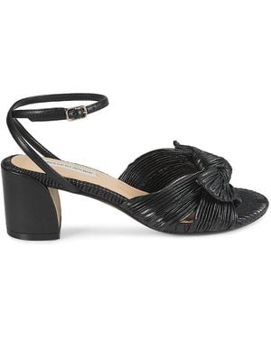 Saks Fifth Avenue Kindra 64Mm Block-Heel Bow Sandals - Black