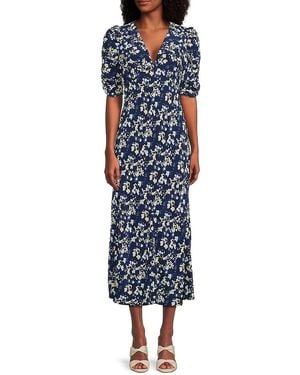 Rails Zariah Floral A-Line Midi-Dress - Blue