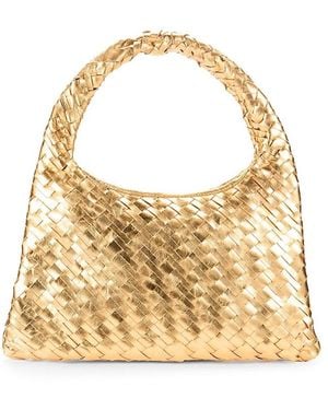 Walter Baker Mini Haven Metallic Woven Leather Top Handle Bag