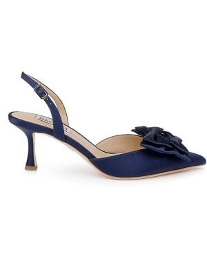 Badgley Mischka Giovanna 65Mm Double-Bow Satin Slingback Pumps - Blue