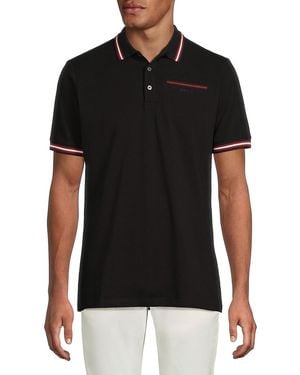 Bally Contrast-Tipped Cotton Polo Shirt - Black