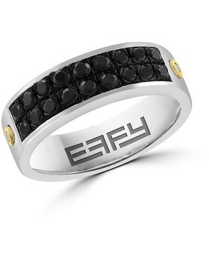 Effy Sterling/18K 0.02 Tcw Diamond, Spinel Ring - Black