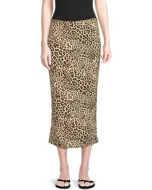 Noisy May Avery-Print Midi-Skirt - Green