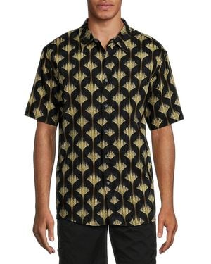 Ocean Current 'Warren Print Shirt - Black