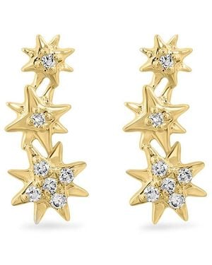 Saks Fifth Avenue 14K & 0.04 Tcw Diamond Drop Earrings - Metallic