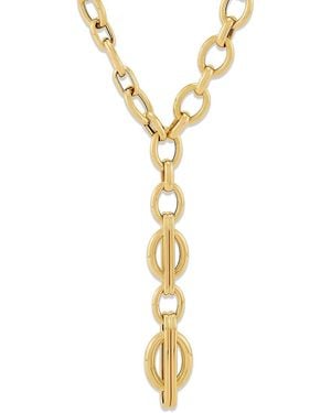 Saks Fifth Avenue 14K Oval Link Lariat Necklace - Metallic