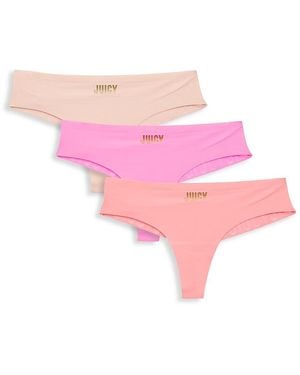 Juicy Couture 3-pack Seamless Thongs - Pink