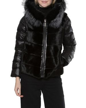 BELLE FARE BY MING YANG Reversible Faux Fur Jacket - Black