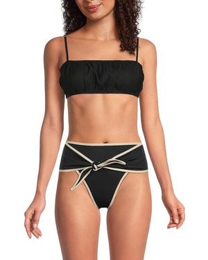WeWoreWhat Eyelet Bikini Top - Brown