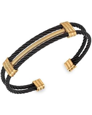 Eye Candy LA Sebastian Two Tone Titanium Cuff Bracelet - Black