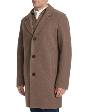 Cole Haan Stretch-Wool Topcoat - Brown