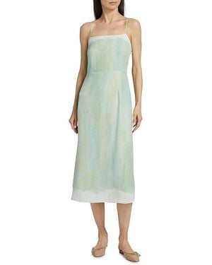Vince Painted Pastel Midi-Dress - Green