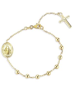 Chloe and Madison 14k Goldplated Sterling Silver Rosary Bracelet - Metallic