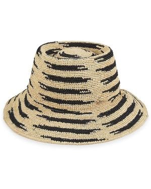 Bruno Magli Raffia Straw Bucket Hat - Natural