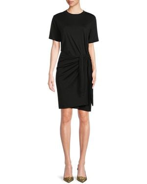 Vince Tie Pima Cotton T-Shirt Minidress - Black
