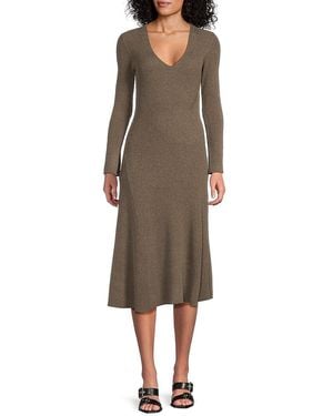Rails Arlette Ribbed Cotton-Blend Midi-Dress - Brown