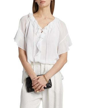 Kobi Halperin Vale Ruffled Chiffon Blouse - White