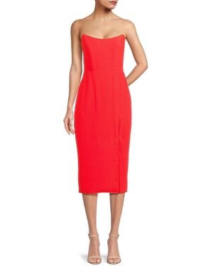 Amanda Uprichard Chamberlain Strapless Midi-Dress - Red