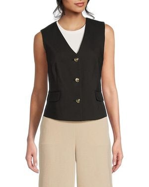 Halston Solid Vest - Black
