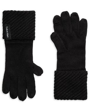 Calvin Klein Knit Long Gloves - Black